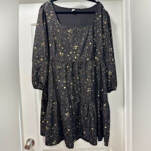 Gold Star Black Dress